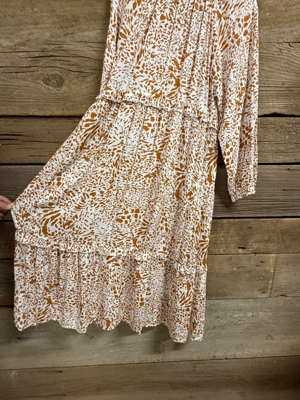 Umgee White and Mustard Printed Maxi Dress
